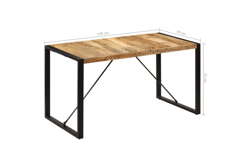 Spisebord 140 X 70 X 75 Cm Massivt Mangotræ - Brun - Spisebord og køkkenbord