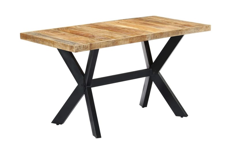 Spisebord 140 X 70 X 75 Cm Massivt Ru Mangotræ - Brun - Spisebord og køkkenbord