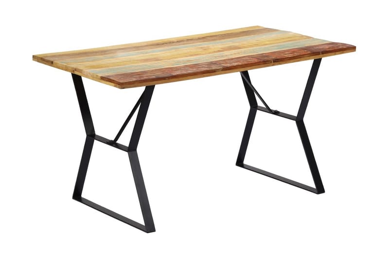 Spisebord 140 X 80 X 76 Cm Massivt Genanvendt Træ - Flerfarvet - Møbler - Borde - Spisebord og køkkenbord
