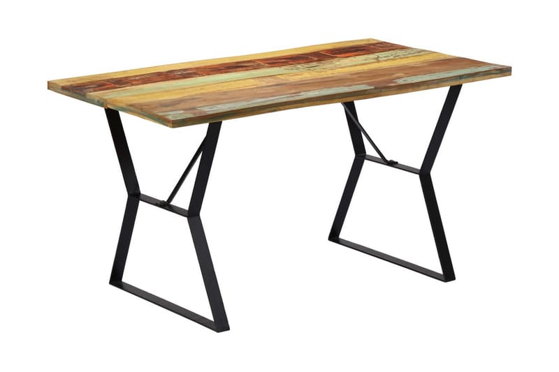 Spisebord 140 X 80 X 76 Cm Massivt Genanvendt Træ - Flerfarvet - Spisebord og køkkenbord