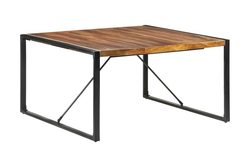 spisebord 140x140x75 cm massivt træ sheeshamfinish - Brun - Spisebord og køkkenbord