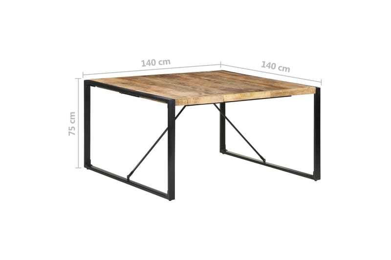 spisebord 140x140x75 cm ru mangotræ - Brun - Møbler - Borde - Spisebord og køkkenbord