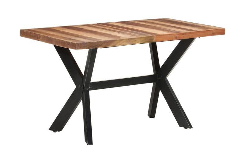 spisebord 140x70x75 cm massivt træ med sheeshamfinish - Brun - Møbler - Borde - Spisebord og køkkenbord