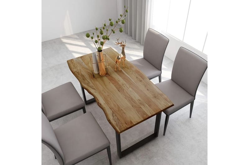 Spisebord 140x70x76 cm Massivt Akacietræ - Brun - Møbler - Borde - Spisebord og køkkenbord
