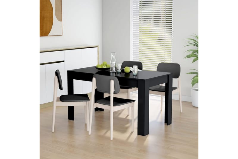 spisebord 140x74,5x76 cm spånplade sort - Sort - Spisebord og køkkenbord