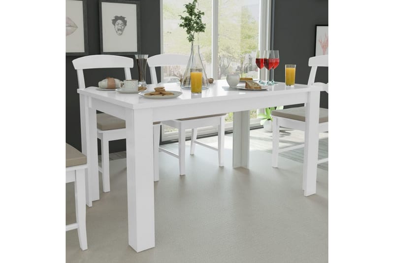Spisebord 140X80X75 Cm Hvid - Hvid - Spisebord og køkkenbord