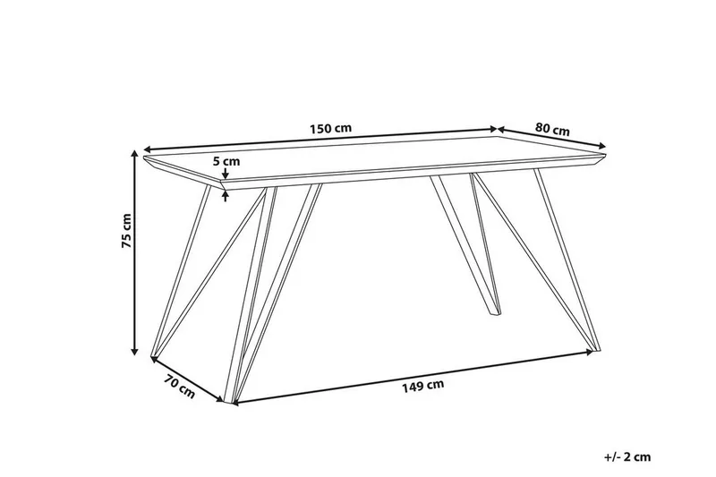 Spisebord 150 x 80 cm marmoreffekt / Sort MOLDEN - Hvid - Møbler - Borde - Spisebord og køkkenbord
