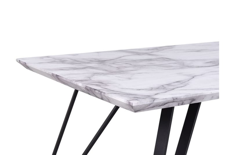 Spisebord 150 x 80 cm marmoreffekt / Sort MOLDEN - Hvid - Møbler - Borde - Spisebord og køkkenbord