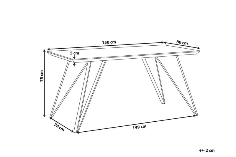 Spisebord 150 x 80 cm marmoreffekt / Sort MOLDEN - Hvid - Møbler - Borde - Spisebord og køkkenbord
