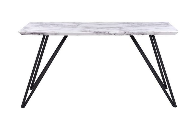Spisebord 150 x 80 cm marmoreffekt / Sort MOLDEN - Hvid - Møbler - Borde - Spisebord og køkkenbord