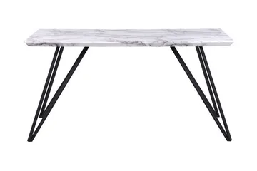 Spisebord 150 x 80 cm marmoreffekt / Sort MOLDEN - Hvid - Møbler - Borde - Spisebord og køkkenbord