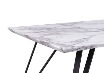 Spisebord 150 x 80 cm marmoreffekt / Sort MOLDEN - Hvid - Møbler - Borde - Spisebord og køkkenbord