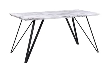 Spisebord 150 x 80 cm marmoreffekt / Sort MOLDEN - Hvid - Møbler - Borde - Spisebord og køkkenbord