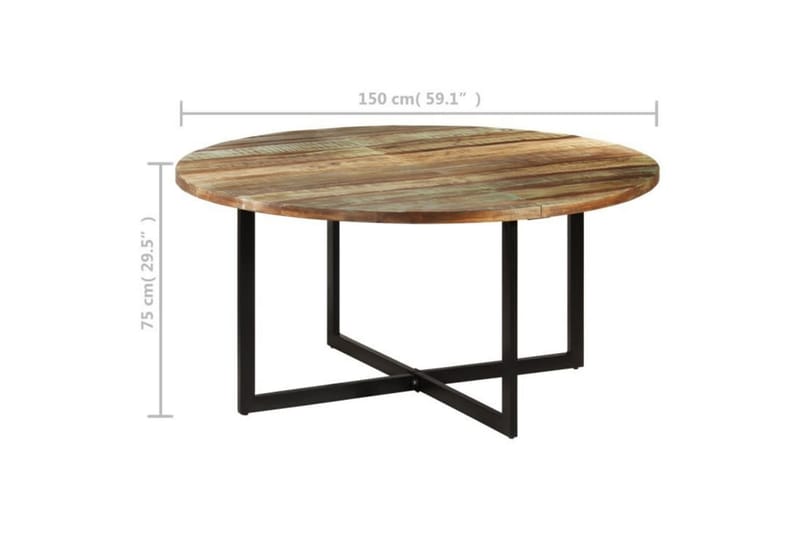 spisebord 150x75 cm massivt genbrugstræ - Brun - Møbler - Borde - Spisebord og køkkenbord