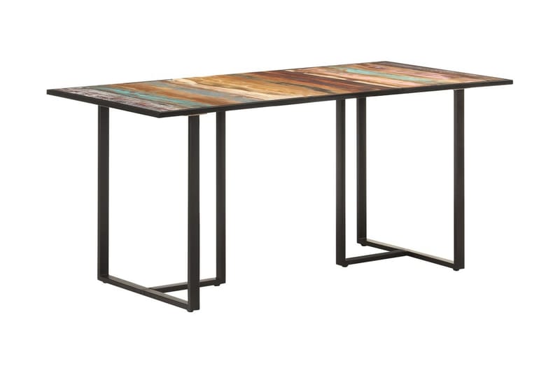 Spisebord 160 cm massivt Genbrugstræ - Brun - Møbler - Borde - Spisebord og køkkenbord