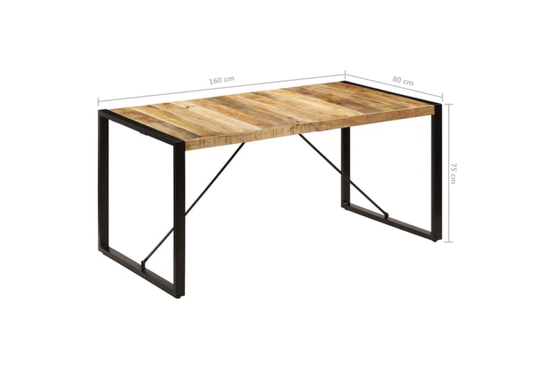Spisebord 160 X 80 X 75 Cm Massivt Mangotræ - Brun - Spisebord og køkkenbord