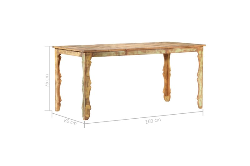 spisebord 160 x 80 x 76 cm massivt genbrugstræ - Brun - Spisebord og køkkenbord