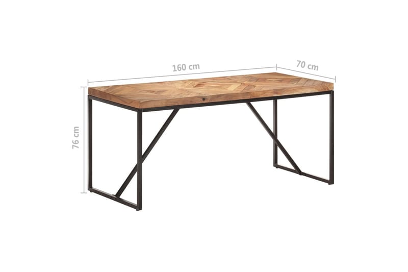 Spisebord 160x70x76 cm massivt akacietræ og mangotræ - Brun - Møbler - Borde - Spisebord og køkkenbord