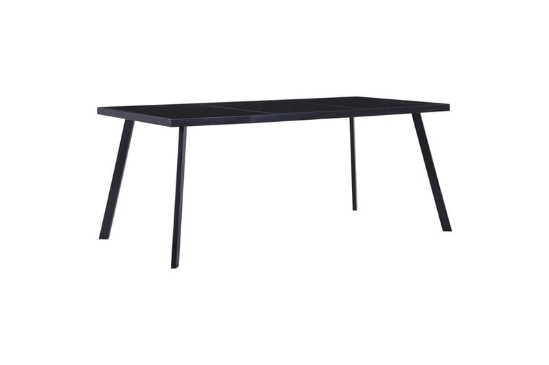 Spisebord 160x80x75 cm Hærdet Glas Sort - Sort - Spisebord og køkkenbord