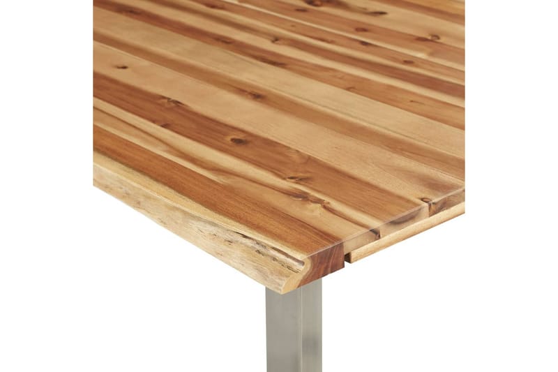 spisebord 160x80x75 cm massivt akacietræ og rustfrit stål - Spisebord og køkkenbord