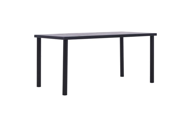Spisebord 160x80x75 cm Mdf Sort Og Betongrå - Sort - Spisebord og køkkenbord