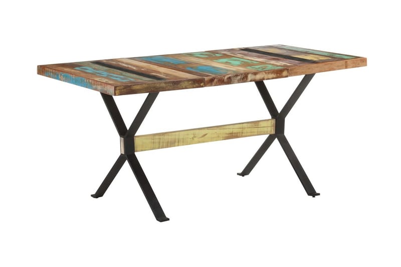 spisebord 160x80x76 cm massivt genbrugstræ - Flerfarvet - Møbler - Borde - Spisebord og køkkenbord