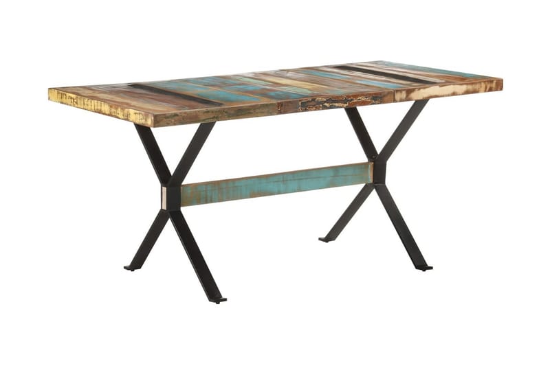 spisebord 160x80x76 cm massivt genbrugstræ - Flerfarvet - Møbler - Borde - Spisebord og køkkenbord