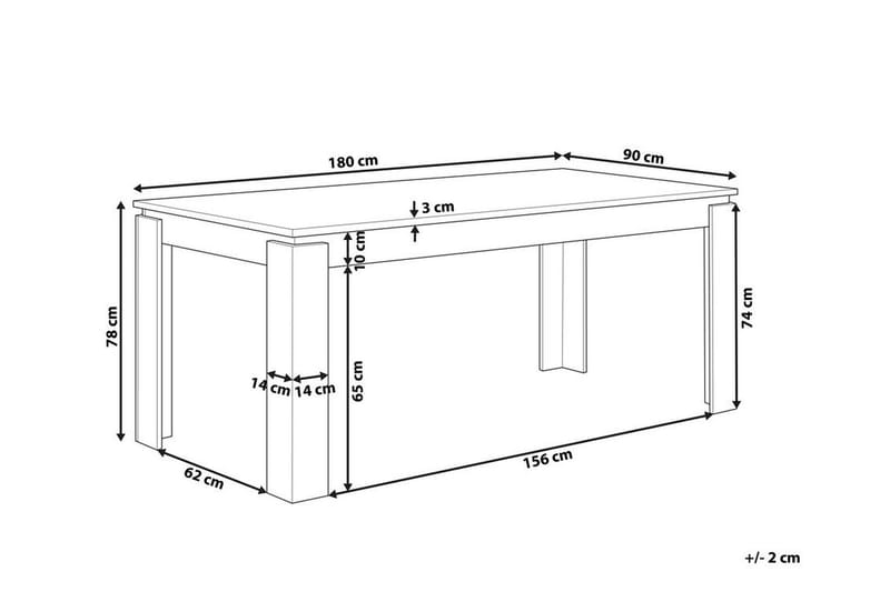 Spisebord 180 x 90 cm mørkt træ VITON - Træ / natur - Spisebord og køkkenbord