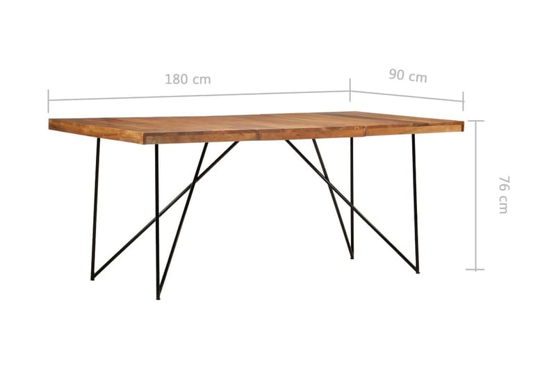 Spisebord 180 x 90 x 76 cm massivt akacietræ - Brun - Møbler - Borde - Spisebord og køkkenbord