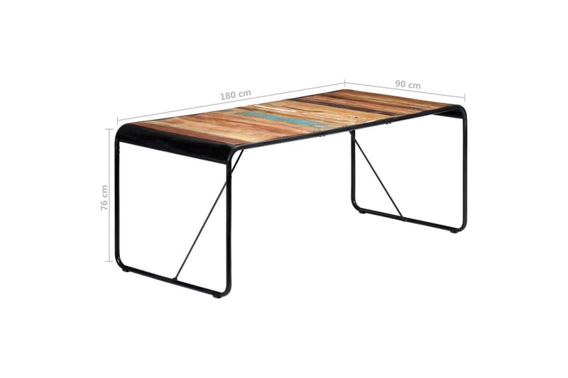 Spisebord 180 X 90 X 76 Cm Massivt Genanvendt Træ - Flerfarvet - Møbler - Borde - Spisebord og køkkenbord