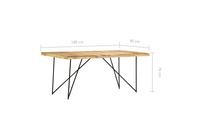 spisebord 180 x 90 x 76 cm massivt mangotræ - Møbler - Borde - Spisebord og køkkenbord