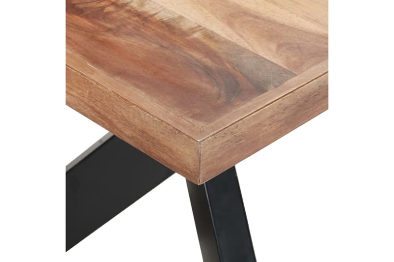 spisebord 180x90x75 cm massivt træ med sheeshamfinish - Brun - Spisebord og køkkenbord