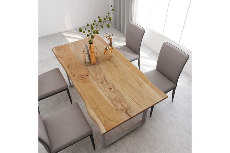 Spisebord 180x90x76 cm Massivt Akacietræ - Brun - Møbler - Borde - Spisebord og køkkenbord