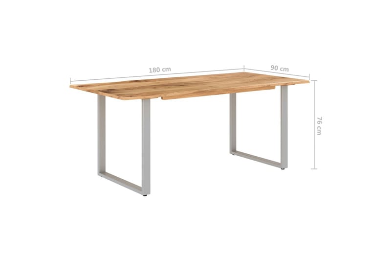 Spisebord 180x90x76 cm Massivt Akacietræ - Brun - Møbler - Borde - Spisebord og køkkenbord