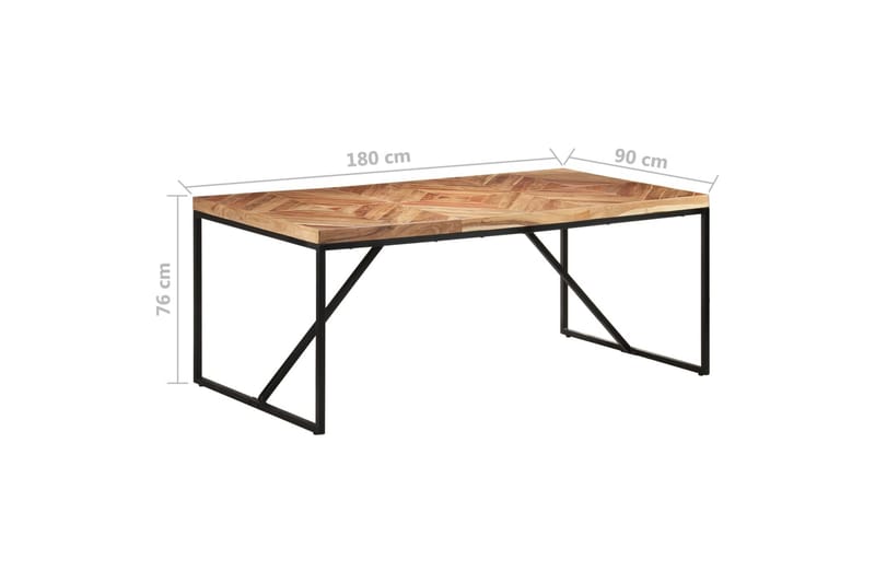 spisebord 180x90x76 cm massivt akacietræ og mangotræ - Brun - Spisebord og køkkenbord