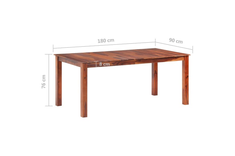 spisebord 180x90x76 cm massivt sheeshamtræ - Brun - Møbler - Borde - Spisebord og køkkenbord