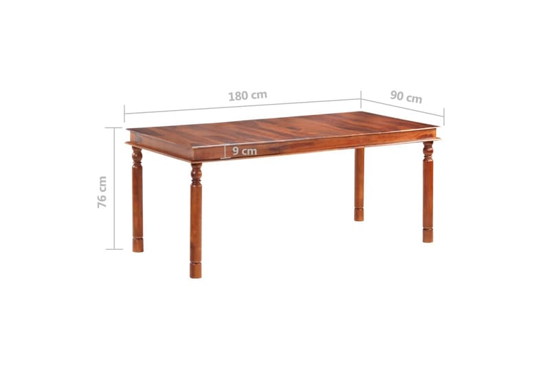 spisebord 180x90x76 cm massivt sheeshamtræ - Brun - Spisebord og køkkenbord