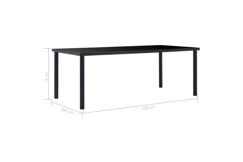 Spisebord 200 x 100 x 75 cm Hærdet Glas Sort - Sort - Møbler - Borde - Spisebord og køkkenbord
