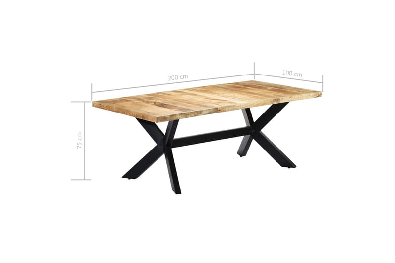 Spisebord 200 X 100 X 75 Cm Massivt Mangotræ - Brun - Møbler - Borde - Spisebord og køkkenbord