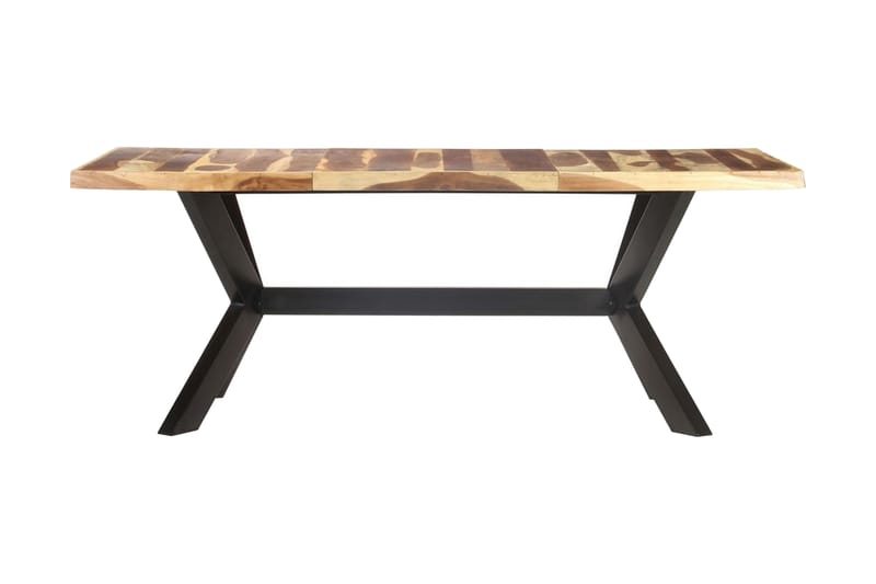 spisebord 200x100x75 cm massivt træ med sheeshamfinish - Brun - Møbler - Borde - Spisebord og køkkenbord