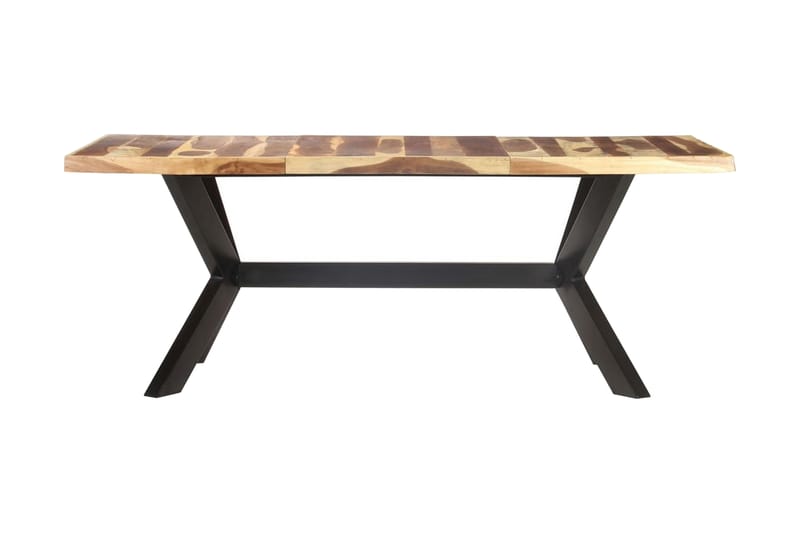 spisebord 200x100x75 cm massivt træ med sheeshamfinish - Brun - Spisebord og køkkenbord