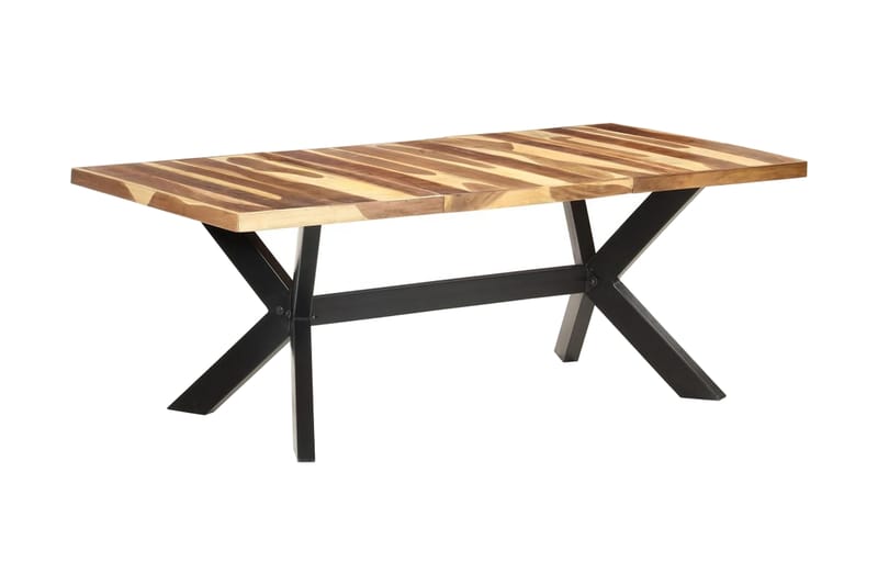 spisebord 200x100x75 cm massivt træ med sheeshamfinish - Brun - Møbler - Borde - Spisebord og køkkenbord