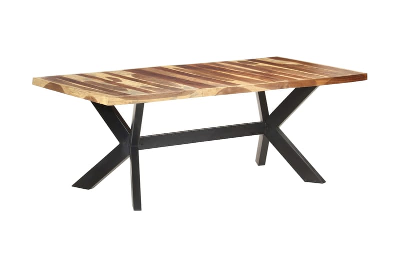 spisebord 200x100x75 cm massivt træ med sheeshamfinish - Brun - Møbler - Borde - Spisebord og køkkenbord