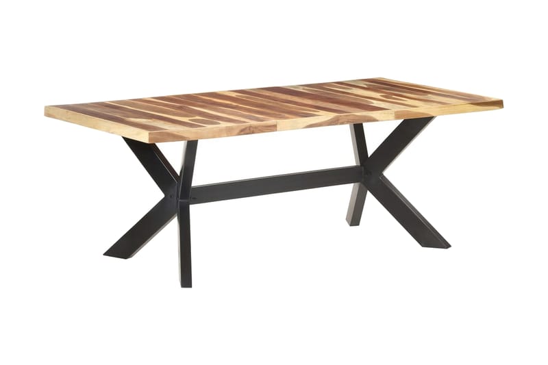 spisebord 200x100x75 cm massivt træ med sheeshamfinish - Brun - Møbler - Borde - Spisebord og køkkenbord
