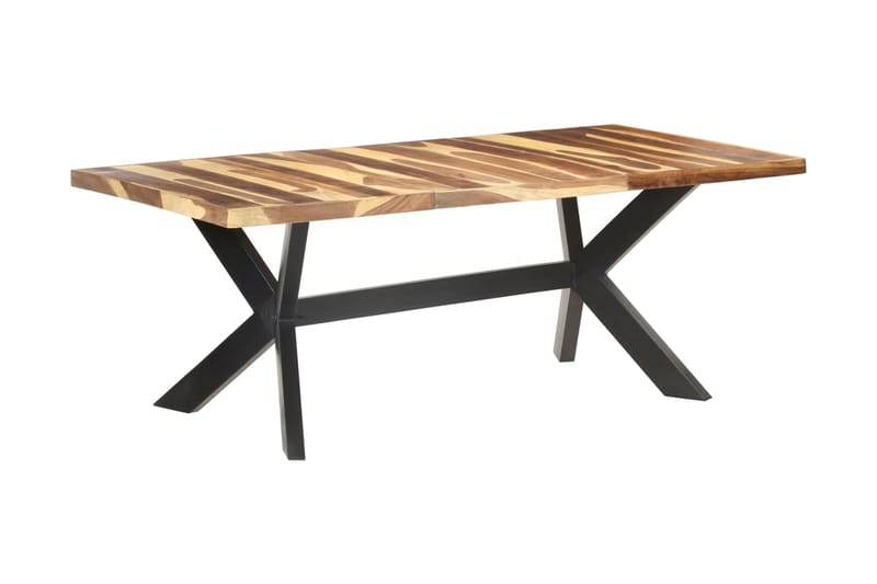 spisebord 200x100x75 cm massivt træ med sheeshamfinish - Brun - Møbler - Borde - Spisebord og køkkenbord