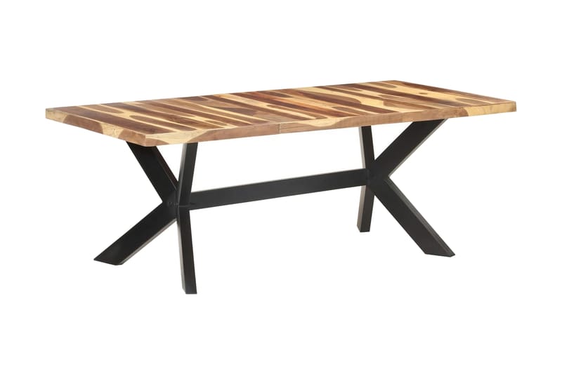 spisebord 200x100x75 cm massivt træ med sheeshamfinish - Brun - Møbler - Borde - Spisebord og køkkenbord