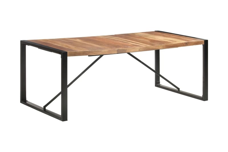 spisebord 200x100x75 cm massivt træ med sheeshamfinish - Brun - Møbler - Borde - Spisebord og køkkenbord
