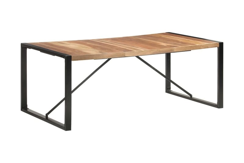 spisebord 200x100x75 cm massivt træ med sheeshamfinish - Brun - Møbler - Borde - Spisebord og køkkenbord