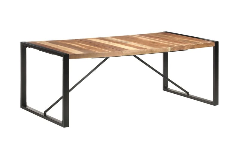 spisebord 200x100x75 cm massivt træ med sheeshamfinish - Brun - Spisebord og køkkenbord