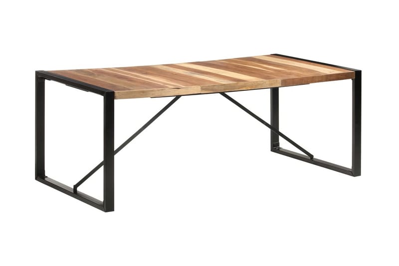 spisebord 200x100x75 cm massivt træ med sheeshamfinish - Brun - Møbler - Borde - Spisebord og køkkenbord